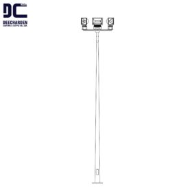 เสาโพสท็อป 12 เมตร วงแหวน สำหรับติด 6 ดวงโคม