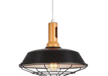 โคมไฟแขวนเพดาน รุ่นEXPLO ขั้วไม้ (สีดำ)